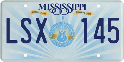 MS license plate LSX145