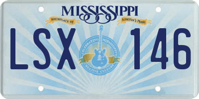 MS license plate LSX146