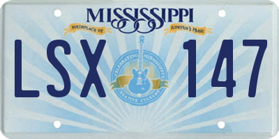 MS license plate LSX147