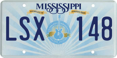 MS license plate LSX148