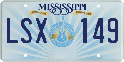 MS license plate LSX149