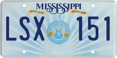 MS license plate LSX151