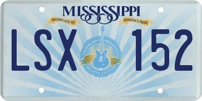 MS license plate LSX152