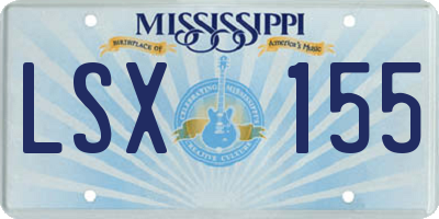 MS license plate LSX155