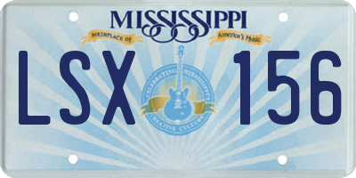 MS license plate LSX156