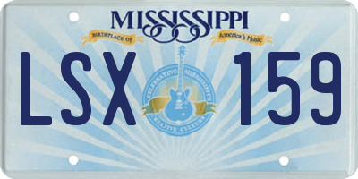 MS license plate LSX159
