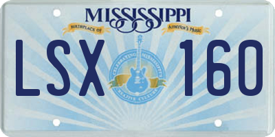 MS license plate LSX160