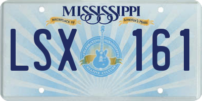 MS license plate LSX161