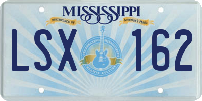 MS license plate LSX162