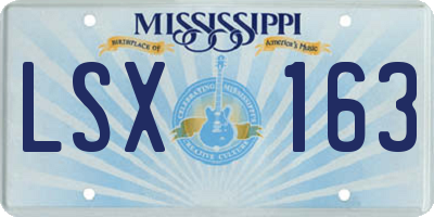MS license plate LSX163