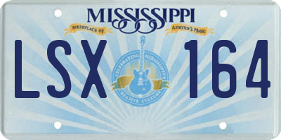MS license plate LSX164