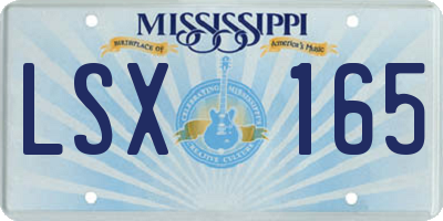 MS license plate LSX165
