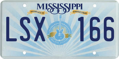MS license plate LSX166