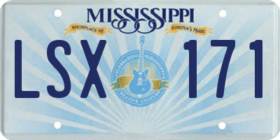 MS license plate LSX171