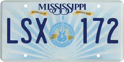 MS license plate LSX172