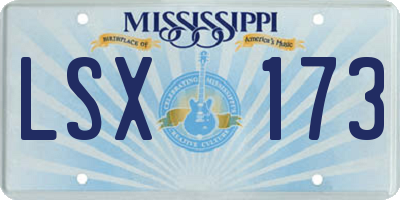 MS license plate LSX173