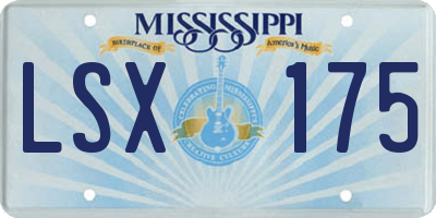 MS license plate LSX175