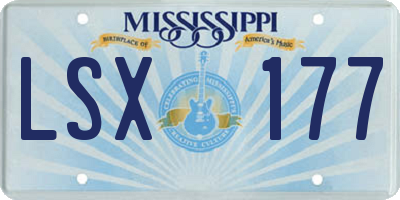 MS license plate LSX177