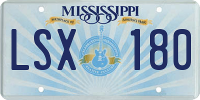 MS license plate LSX180