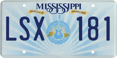 MS license plate LSX181