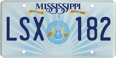 MS license plate LSX182