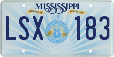 MS license plate LSX183