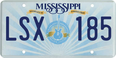 MS license plate LSX185