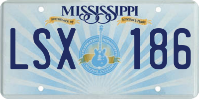 MS license plate LSX186