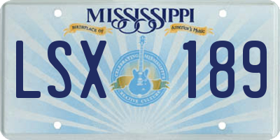 MS license plate LSX189