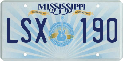 MS license plate LSX190