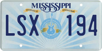 MS license plate LSX194