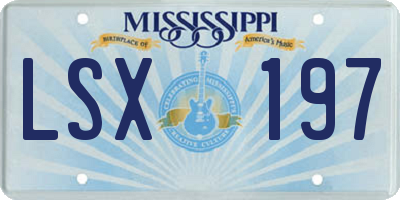 MS license plate LSX197