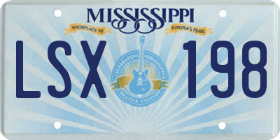 MS license plate LSX198