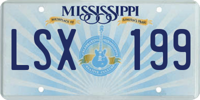 MS license plate LSX199