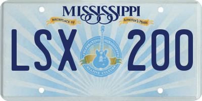 MS license plate LSX200
