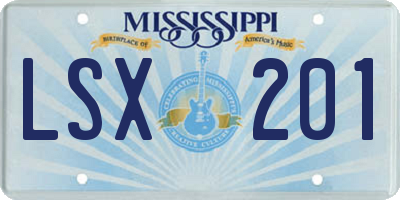 MS license plate LSX201