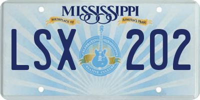 MS license plate LSX202