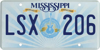 MS license plate LSX206