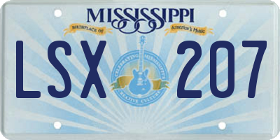 MS license plate LSX207