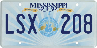 MS license plate LSX208