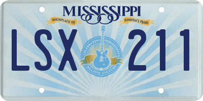 MS license plate LSX211
