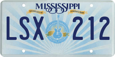 MS license plate LSX212