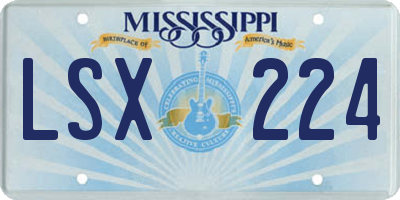 MS license plate LSX224