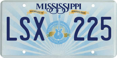 MS license plate LSX225