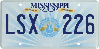 MS license plate LSX226