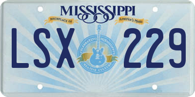 MS license plate LSX229