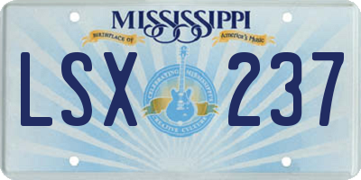 MS license plate LSX237