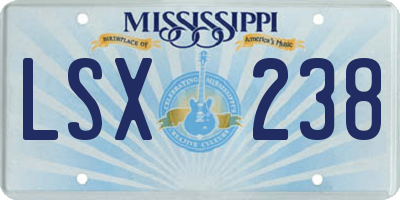 MS license plate LSX238