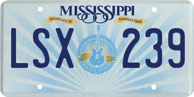 MS license plate LSX239