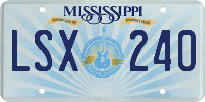 MS license plate LSX240